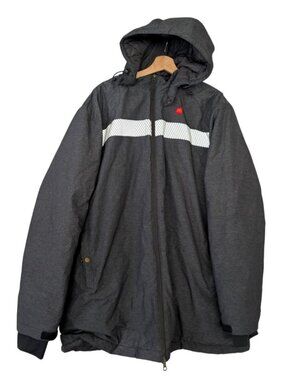 McDonald's Employee Uniform Winter Parka Coat XL Grey Reflective Workwear Jacket